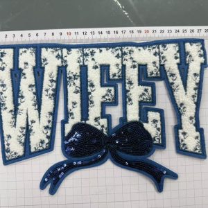 Wifey blue  big patches(iron on clothes and bags)