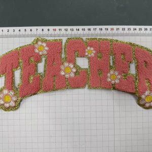 teacher flower big patches(iron on clothes and bags)